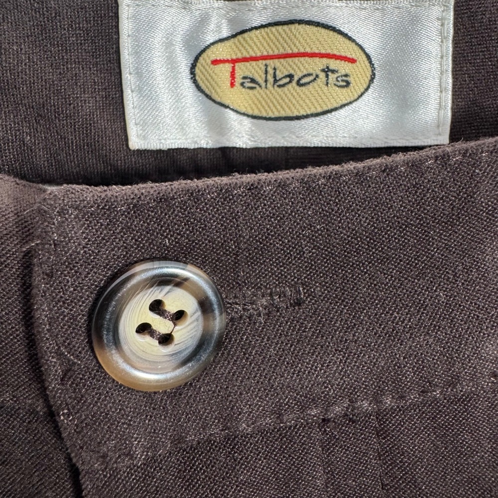 VTG Talbots Womens Pants 10 Chocolate Brown Stretch High‎ Rise Straight Leg - Picture 4 of 8